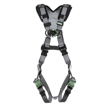 Msa Safety V-FIT Harness, XL, Quick-Connect Leg Straps, Back & Chest D-Rings, Shoulder Padding 10194657