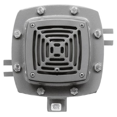 Edwards Signaling Horn, Horn, Continuous, 24V DC, 97 dB, Heavy Duty Die Cast, Gray, Wall/Pipe Mount 879EX-G1