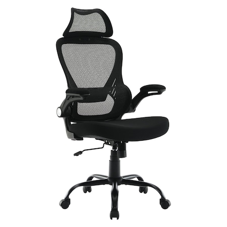 Office Star Products Executive Seating Black Mesh Back, Black EM60946HR-3