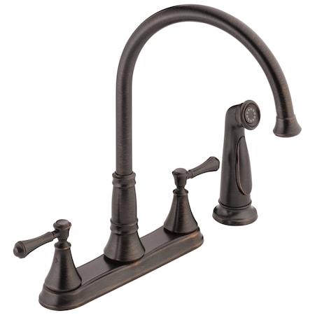 Delta Cassidy Two Handle Kitchen Faucet with Spray 2497LF-RB