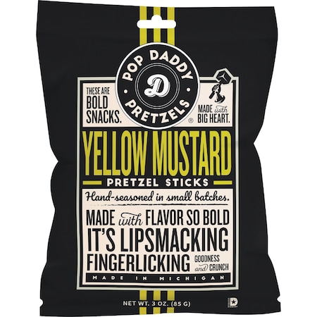 Pop Daddy Snacks Pop Daddy 3 Oz. Yellow Mustard Pretzel Sticks 559