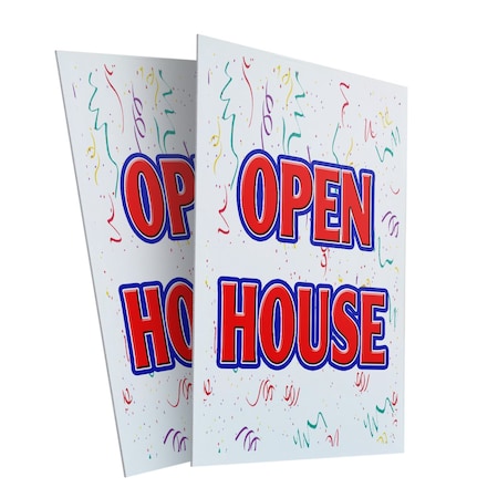 Signmission Open House, Plastic Signs Only 24 Inch x 36 Inch, Corrugated Plastic, 2PK CSB-2436-2PACK-Open House