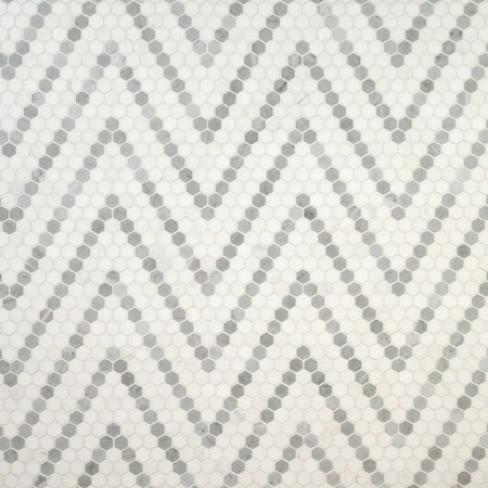 Msi Bianco Dolomite Sazi Sample Polished Marble Mosaic Floor And Wall Tile ZOR-MD-0571-SAM