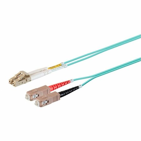 Monoprice MULTI-MODE OM4 FIBER OPTIC CABLE - LC-SC UL 50/125 OFNR DUPLEX AQUA 1M 38416