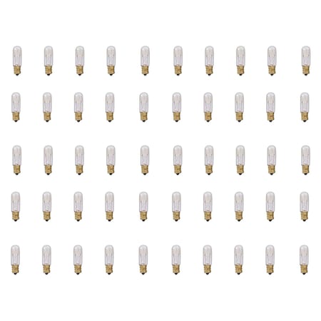 Bulbrite 6w T4 Clear Dimmable (E12) Candelabra Screw Base Warm White Incandescent Light Bulb, 2700K, 50PK 861391