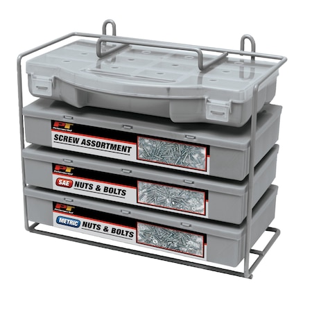 Performance Tool 1200 pc. Nut & Bolt Assortment, Screws Nuts Bolts Washers, Storage Rack W5226