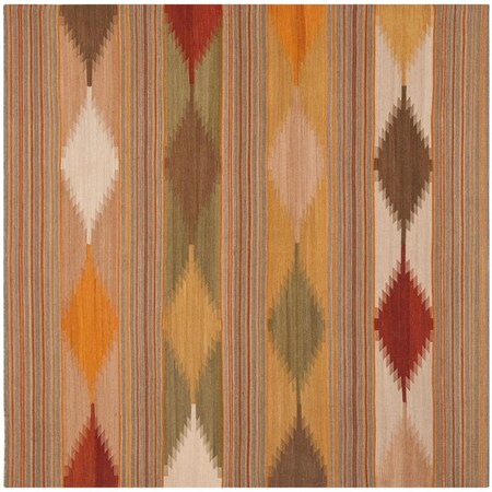 Safavieh Kilim Hand Woven Flat Weave Square Area Rug Natural & Multi Color - 5 x 5 ft. NVK175A-5SQ
