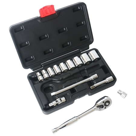 Vulcan Vulcan TS1015 SAE Socket Set, Chrome Vanadium Steel, 15-Piece TS1015
