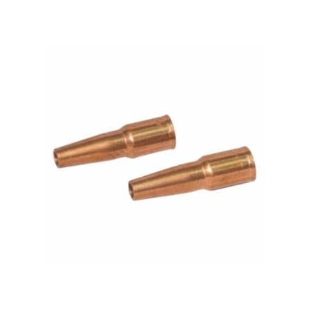 Best Welds MIG Gun Nozzle, 1/8 in Recess, 3/8 in Bore, 250/400, Tweco Style 23, Copper, 2PK 900-23T-37