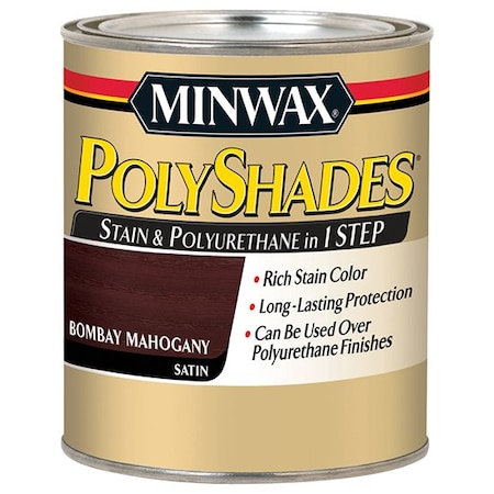 Polyshades 1 Qt Bombay Mahogany Wood Stain And Polyurethane Satin 61380