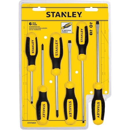 Stanley Slotted & Phillips Screwdriver Set, 6-Piece STHT60025