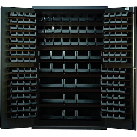 Quantum Storage Systems STORAGE CABINET W/171 BLACK BINS QSC-48BK