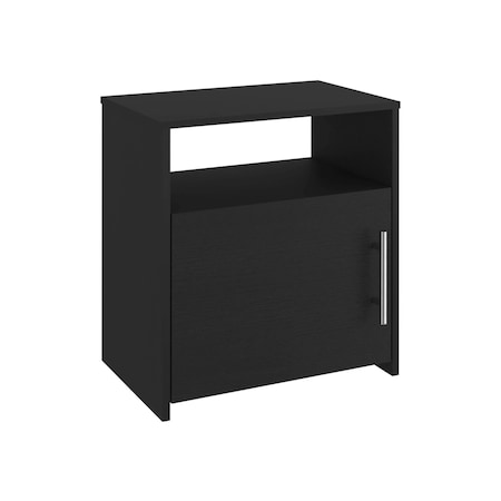 Homeroots 23" Black Wood Nightstand 543676