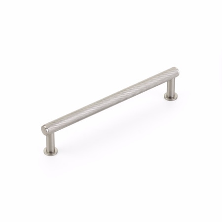 Schaub 6in Center to Center Pub House Knurled Cabinet Pull Brushed Nickel Finish 5006-BN