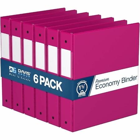 Davis Group Premium Economy, Round Ring, Binder, (Pink, 1.5"), PK6 2312-43-06