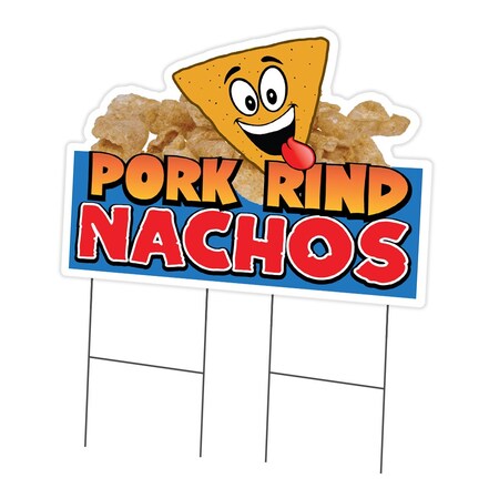 Signmission Pork Rind Nachos Die Cut Yard & Stake plastic coroplast window, C-DC-2436-Pork Rind Nachos19 C-DC-2436-DS-Pork Rind Nachos19