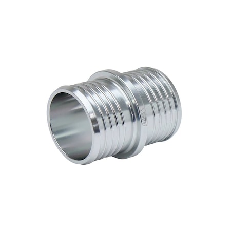 Hps Performance 7/8 in OD x 1-1/2 in L, Billet 6061 Aluminum Joiner Hose Union Connector, Anodized Silver AHU-087-SL