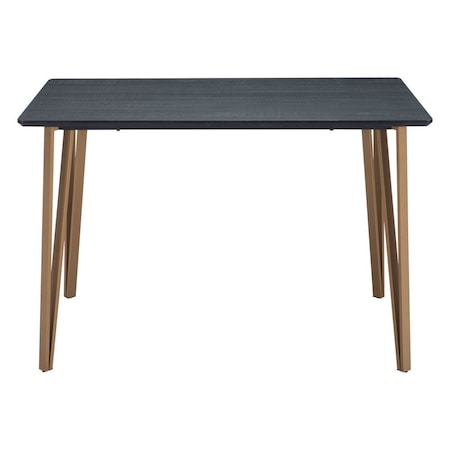 Homeroots 55" Black And Gold Wood And Steel Counter Height Dining Table 394793