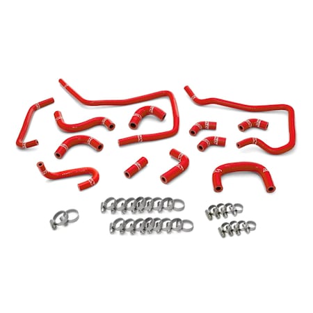 Hps Performance High Temp Reinforced Silicone Ancillary Coolant Hose Kit, Red,  57-1806-RED