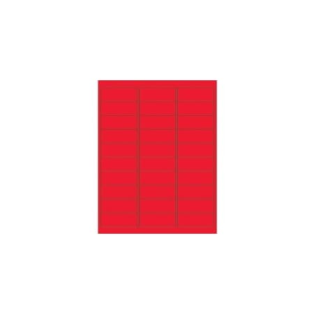 Bubblefast 2 5/8 x 1'' Fluorescent Red Removable Rectangle Laser Labels-30 Labels per Sheet BFLL405RD
