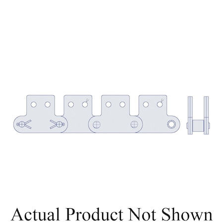 Hkk Chain HKK Double Pitch Riv Standard Conveyor w/SK-2 Att on Every P, 2 P, 5/8 Dia x 5/8 W DC080RSK2EV