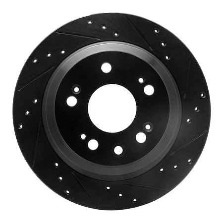 Dfc Premium Black Drilled & Slotted Brake Rotor, Disc Brake Rotor, 633-58022R