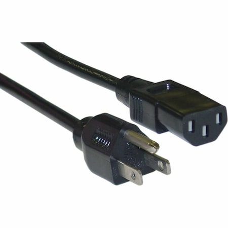 Cable Wholesale Computer / Monitor Power Cord, Black, NEMA 5-15P to C13, 13 Amp, 16 AWG, 10 foot 10W1-01210-16