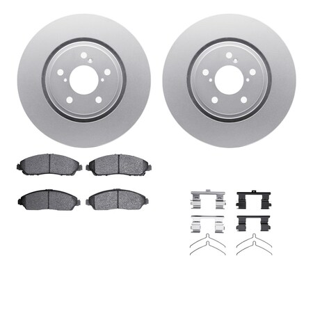Dynamic Friction Co DFC GEOSPEC Coated Rotors with 5000 Brake Pads - Ceramic and Hardware 4512-58049