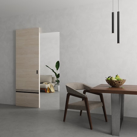 Sartodoors Hidden Barn, Planum 0012 Natural Veneer, Sturdy Finished Flush Modern Doors, Magic Concealed Slidin PLANUM0012HB-SHP-3296