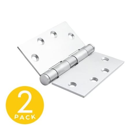 Global Door Controls 4.5 in. x 4.5 in. Commercial Full Mortise Square Corner Door Hinge with Fixed Pin - Pack of 2 CS4545BB-32D