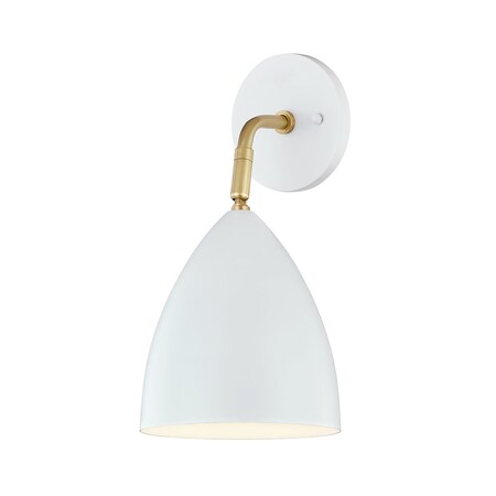 Mitzi Gia 1 Light Wall Sconce 4.75 In. Aged Brass/Soft Off White H308101-AGB/WH