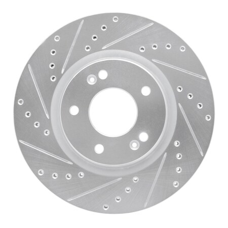 Dynamic Friction Co DFC Brake Rotor - Drilled and Slotted - Silver 631-03066L