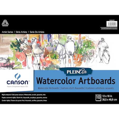 Canson Artist Series Montval Plein Air Watercolor Board, Foldover Binding, 10 Sheet, 12x16 inch C400061699