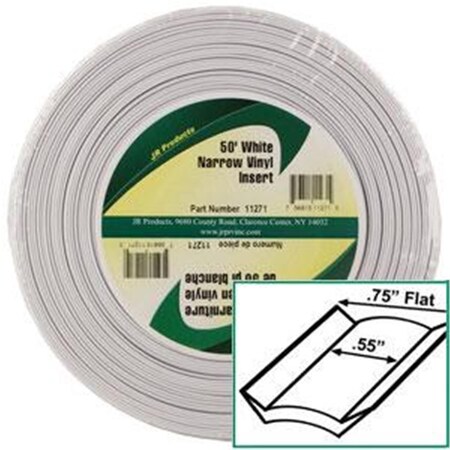 Powerhouse 11271 Exterior Hardware RV 0.75 in. x 50 ft. Std Narrow Vinyl Insert - White - 3/4 in. PO3571184