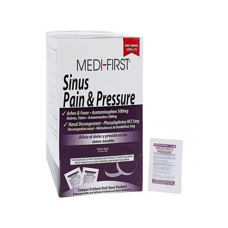 Medi-First Sinus Pressure Oral Tablets 500/5mg, 500PK 8380000