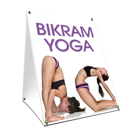 Signmission Bikram Yoga, 36 Inch x 24 Inch A-frame Yard Sign, Plastic Sign SBC-2436-Bikram Yoga