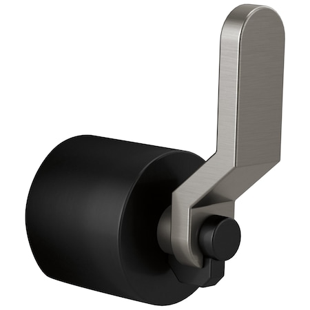 Brizo Litze 3 And 6 Setting Diverter Trim Handle Kit, Industrial Lever Matte Black/Luxe Steel HL934-BLSL