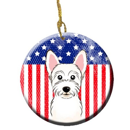 Carolines Treasures American Flag and Westie Ceramic Ornament BB2156CO1