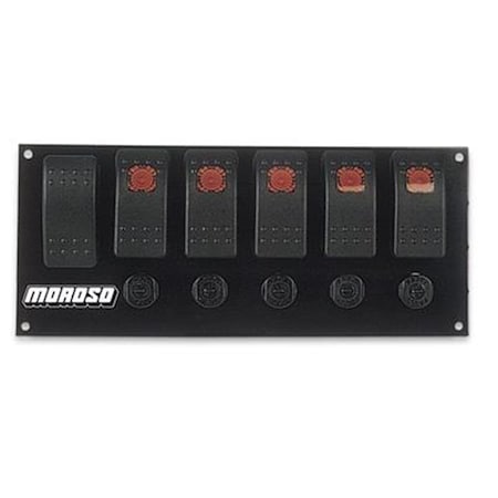 Moroso 74180 Flat Surface Mount Switch Panel- Black M28-74180