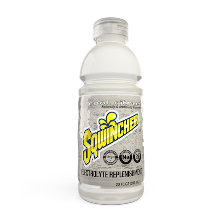 Sqwincher Sports Drink, Regular, 20 oz ready to drink, Cool Citrus, PK24 159030531