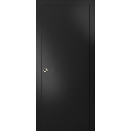 Sartodoors Sliding Pocket Door with Frames, Planum 0010, Kit Trims Rail Hardware, Solid Wood Interior Bedroom PLANUM0010PD-BLK-24