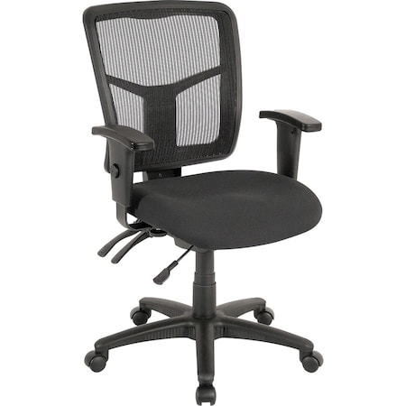 Lorell ErgoMesh Series Managerial Mesh Mid-Back Chair, Black LLR86201