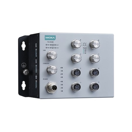 Moxa 8-port L2 switch with 8FE, 24-110 VDC, Coating, -40 to 70 Degree C, IP42 TN-4508B-CT-T