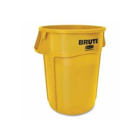 Rubbermaid Commercial BRUTE Round Container without Lid, 44 gal, Heavy-Duty Plastic, Utility Waste, Yellow 640-FG264360YEL