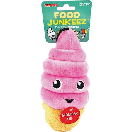 Boss Pet Chomper Food Junkeez Plush Ice Cream Cone Small Dog Toy ZD2210 12 24