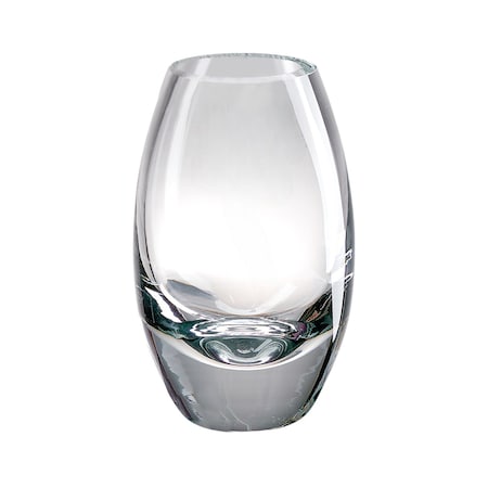 Homeroots 11" Clear Lead Free Crystal Oval Table Vase 375834