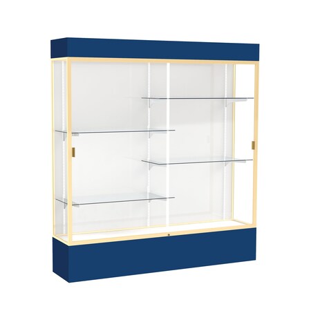 Ghent Lighted Floor Display Case 72x80x16, White, Champange 3176WB-GD-NY