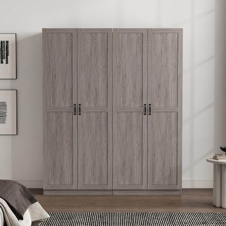 Manhattan Comfort Cornelia Storage Closet 2.0 in Grey, 2PK 2-3BC-GY