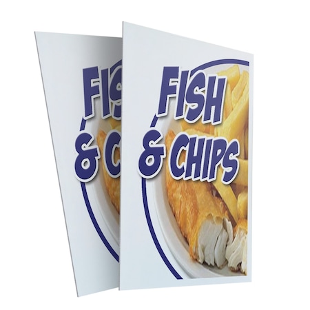 Signmission Fish & Chips, Plastic Signs Only 24 Inch x 36 Inch, Corrugated Plastic, 2PK CSB-2436-2PACK-Fish & Chips