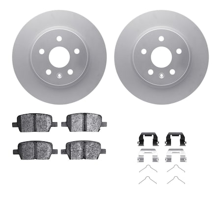 Dynamic Friction Co DFC GEOSPEC Coated Rotors with 5000 Brake Pads - Ceramic and Hardware 4512-65052
